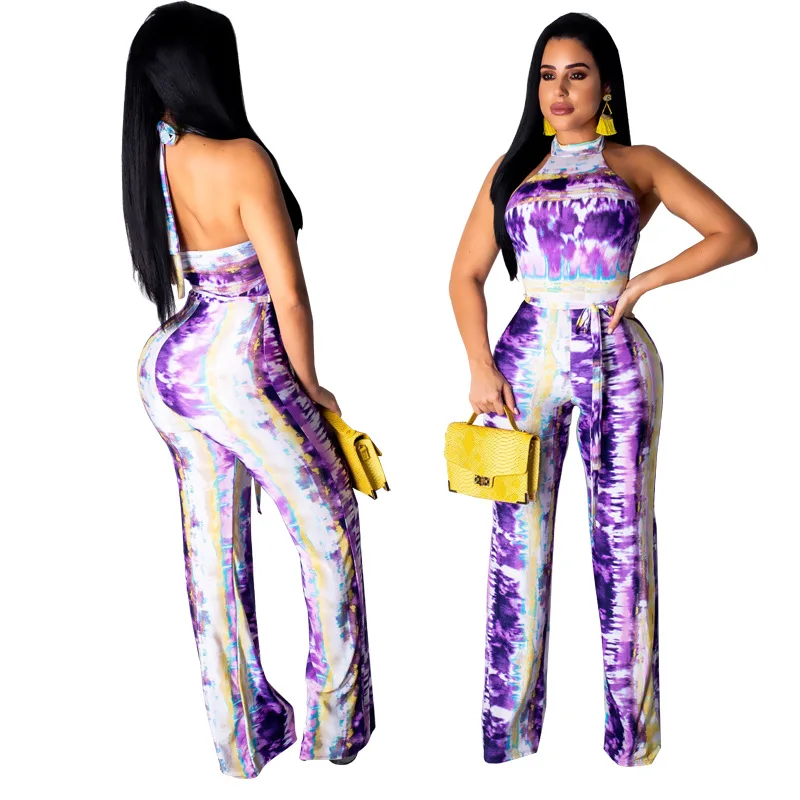 Женский пикантный модный приталенный комбинезон с цифровым принтом для девушек