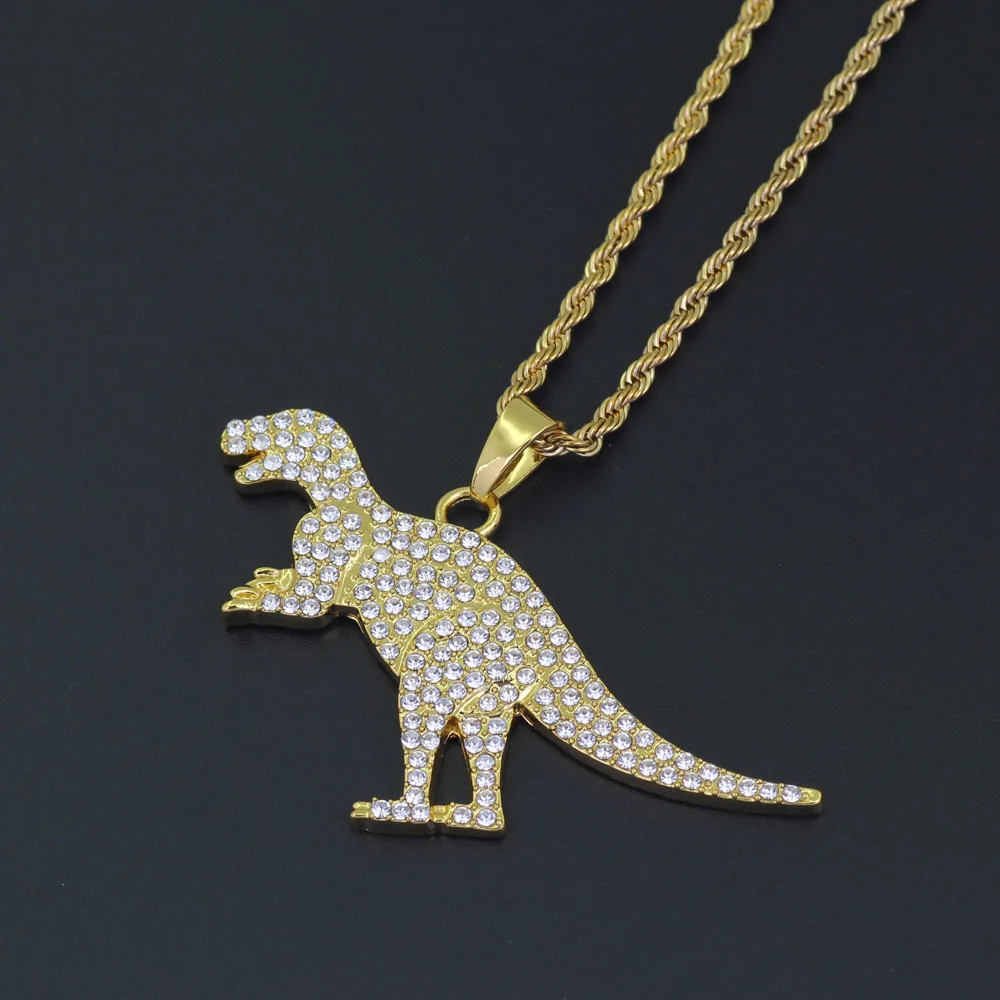 N308 gold Распродажа 26 стилей BLING хип хоп кристалл кулон ожерелье ювелирные изделия для мужчин ICED OUT N01 - Окраска металла: N308 gold