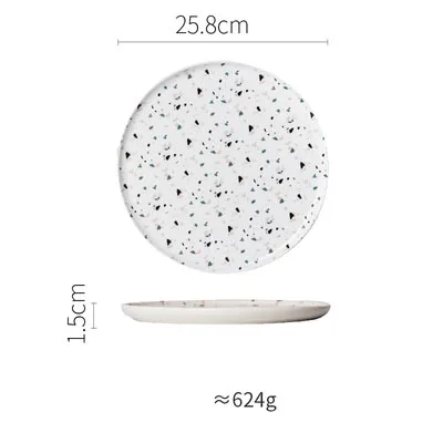 1 d 25.8CM Современной хозяйки ins Творческий красочные мозаичные керамическая посуда дома блюдо тарелка для закуски диск кружка Q46 - Цвет: 1 d 25.8CM
