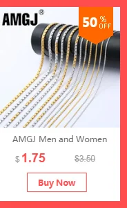 AMGJ 4 Style Stainless Steel Gold Color Round Ball Pendant Necklace Link Chain Necklace Fashion Jewelry for Women or Men
