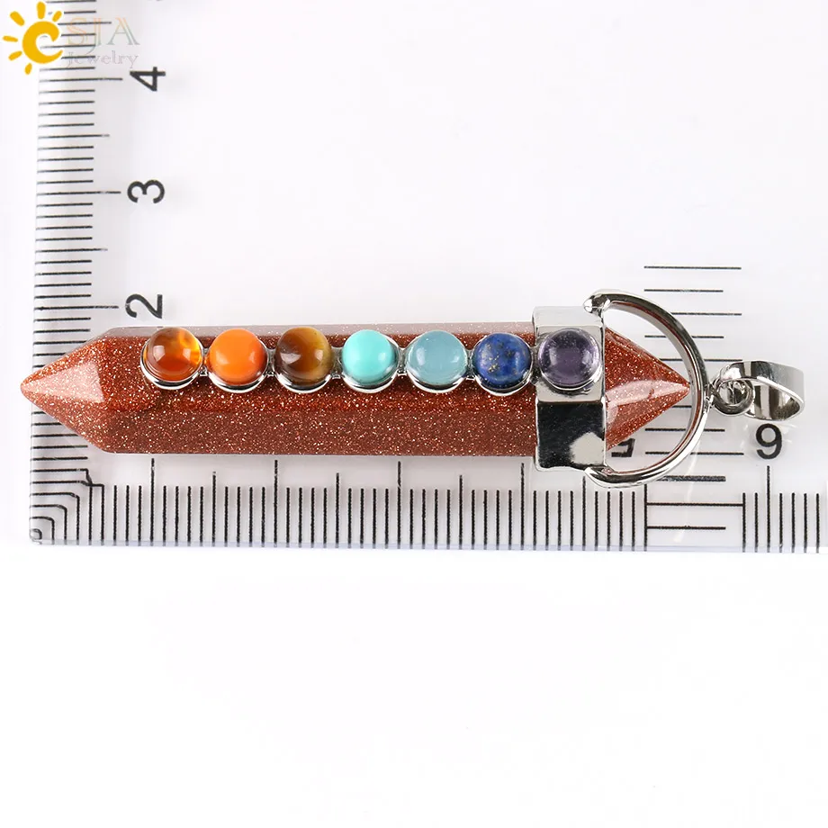 Чакры из натурального камня CSJA 7 подвески с шестигранным маятником исцеляющая