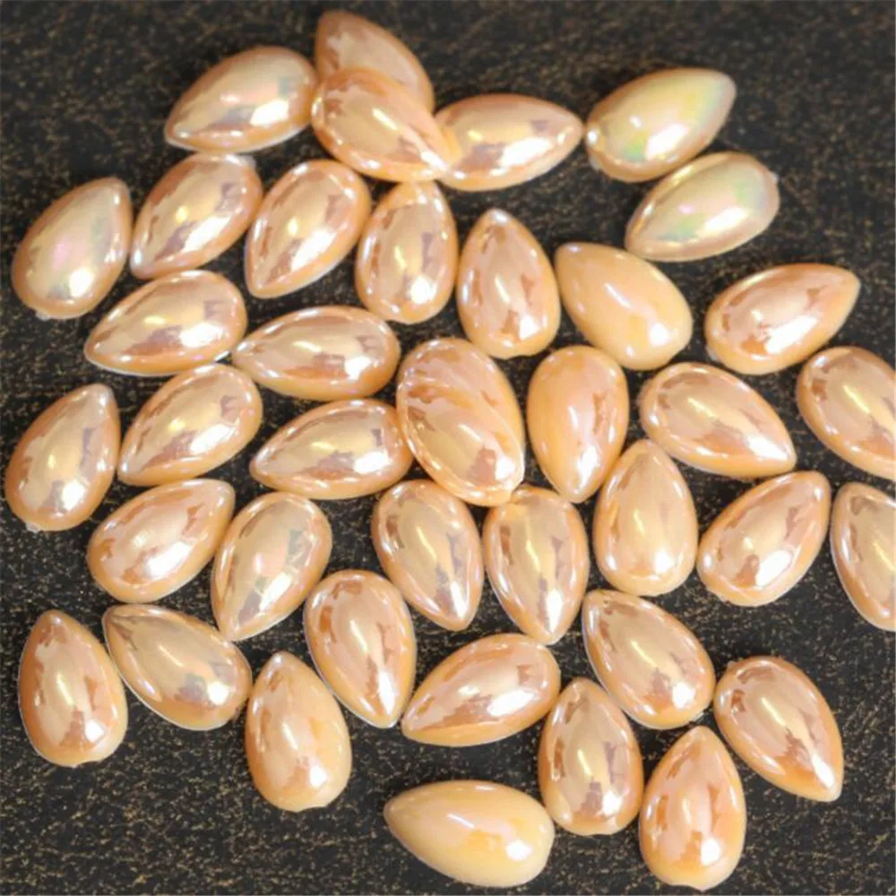 Яркий персик AB цвет слеза каплевидной формы с плоской задней стороной