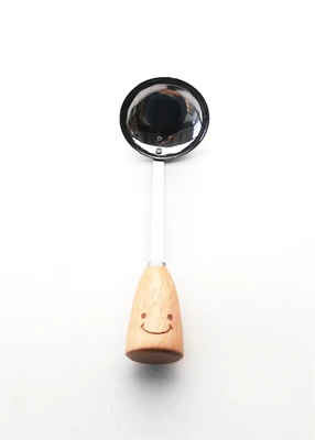 ladle Ручки из бука, нержавеющая сталь, вилка, яйцо, отдел, совки, Овощечистка, шпатель, скиммер, яйцо, братер, терка, колесо для пиццы - Цвет: ladle