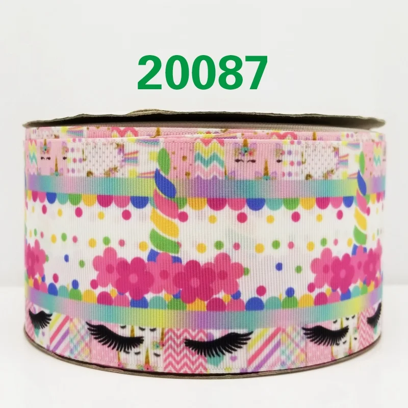 Бесплатная доставка 50 ярдов мультяшный Единорог печатная корсажная лента