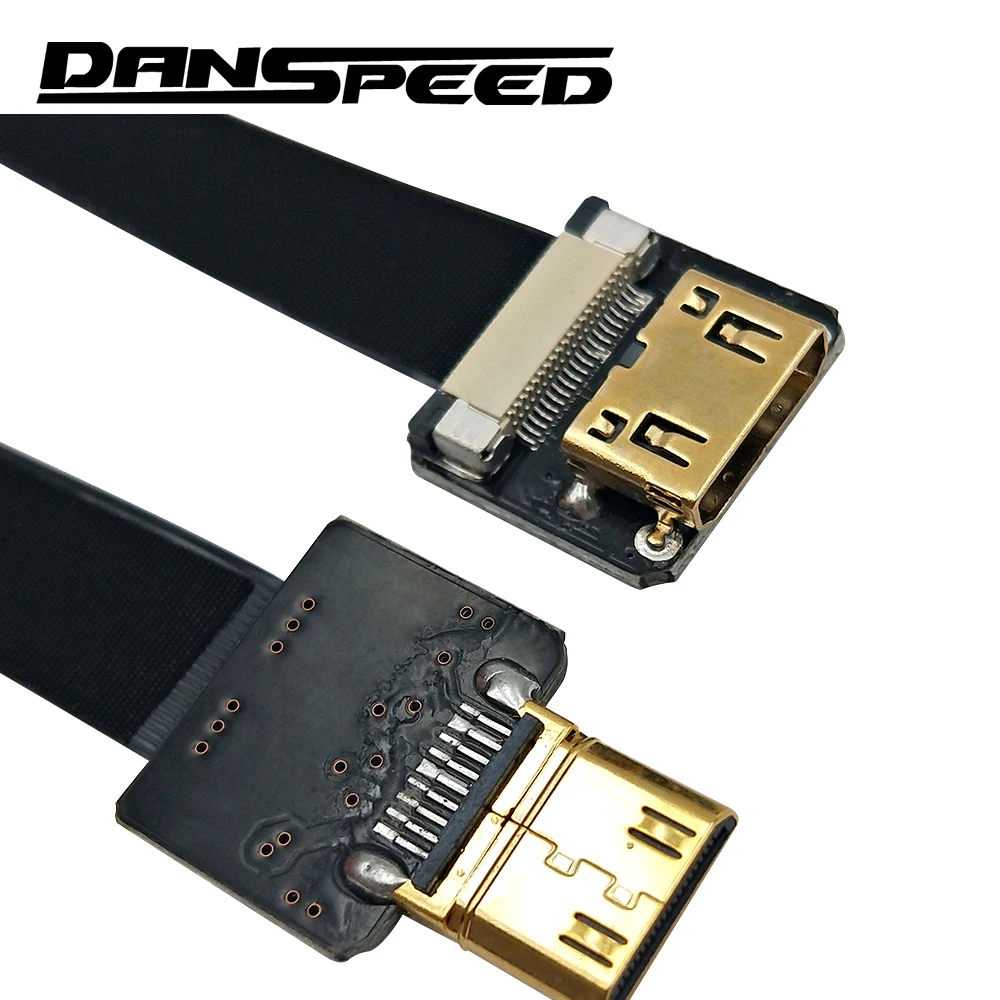 Danspeed 20 см женский и мужской F/M FPV Mini HDMI к FPC плоский тонкий кабель для