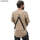 VERSMA в стиле хип-хоп ленты отверстия футболки в мозаичном стиле, футболки в стиле пэтчворк для мужчин женские летние туфли в повседневном стиле; Туфли в Корейском стиле; Одежда в винтажном стиле; Свободные большеразмерная футболка мужская, Прямая поставка