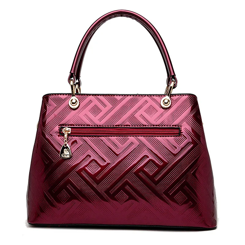 Koop 2019 Nieuwe Vrouwelijke Lederen Handtassen Luxe Handtassen Vrouwen Tassen Patent Leather Messenger Bags Hoge Kwaliteit Organizer Dames Bakken