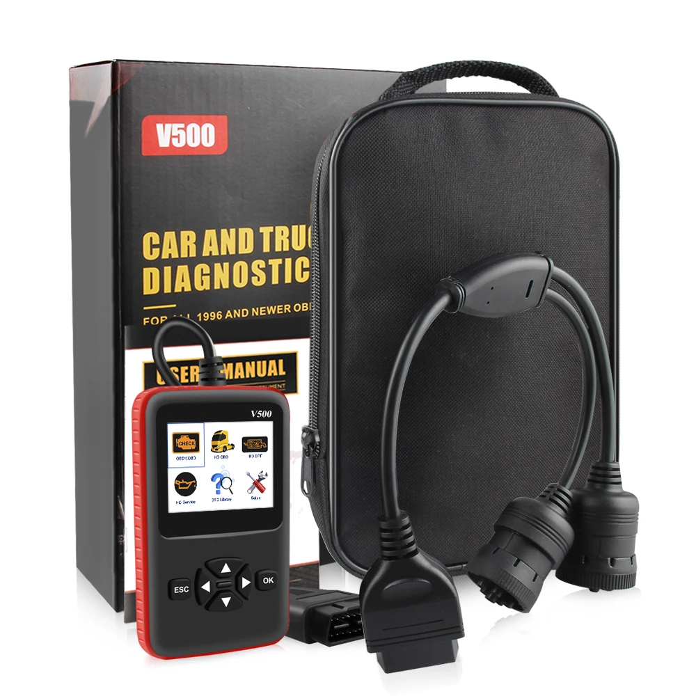 

Car/Truck Scanner V500 OBD2 Diagnostic Tool Code Reader for Car Heavy Duty Truck V500 Diagnostic Scanner