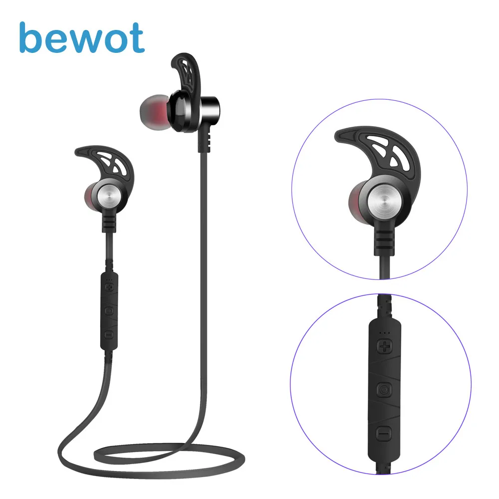 Bewot Bluetooth Беспроводной гарнитура телефон наушники 710 Магнитная спортивные Wirless