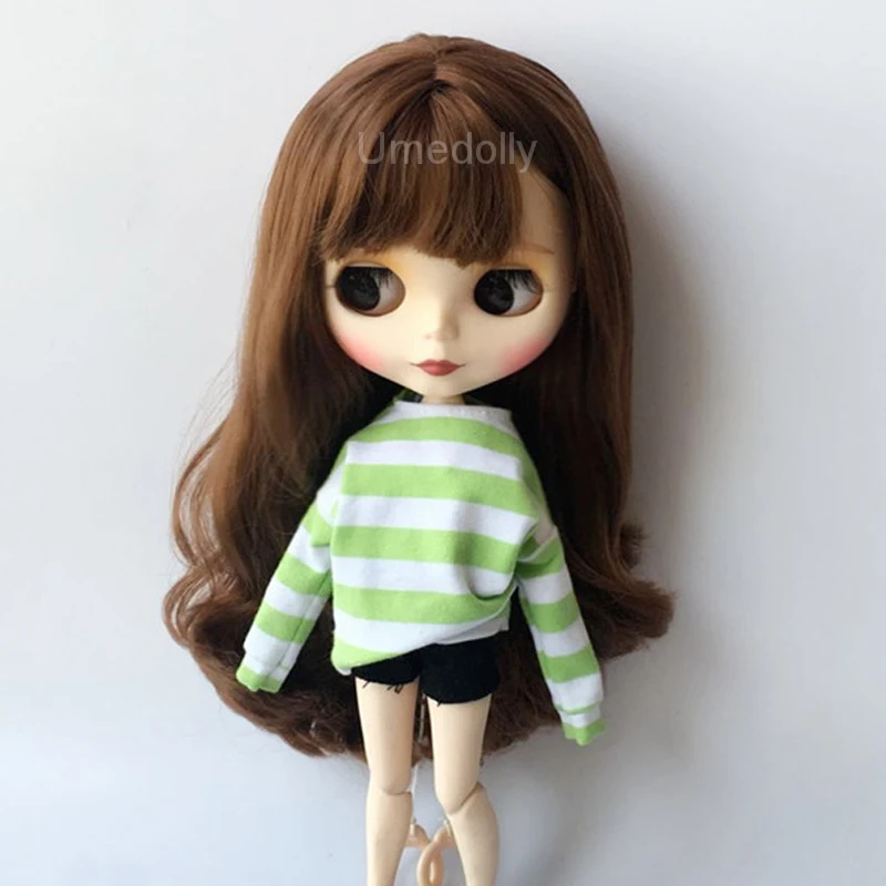 1 шт. Модная Одежда для кукол Blyth футболка в полоску + шорты Барби курн Azone Licca 1/6