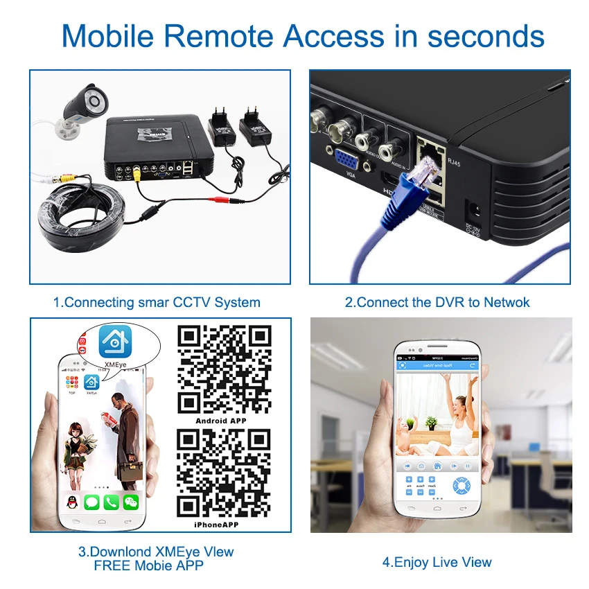 Дешево Камера Наружного видеонаблюдения Smar 720P, 1080P, 8 шт.