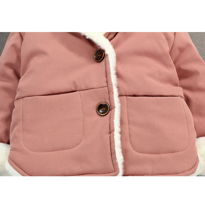 SFC-014 2018 New Winter baby girl coats children Rabbit Ear Hooded Outwear Newborn Baby girls sweet warm Jacket | Мать и ребенок