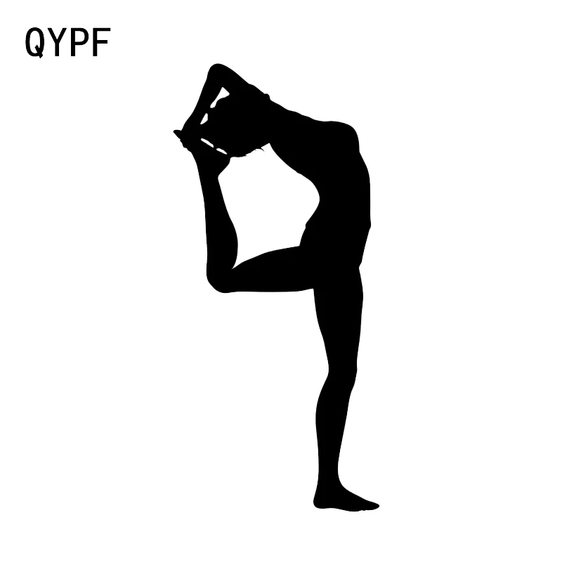 

QYPF 7.2*15.7 Interesting Meditation Yoga Decor Car Sticker Extreme Movement Vinyl Black/Silver Graphic C16-2015