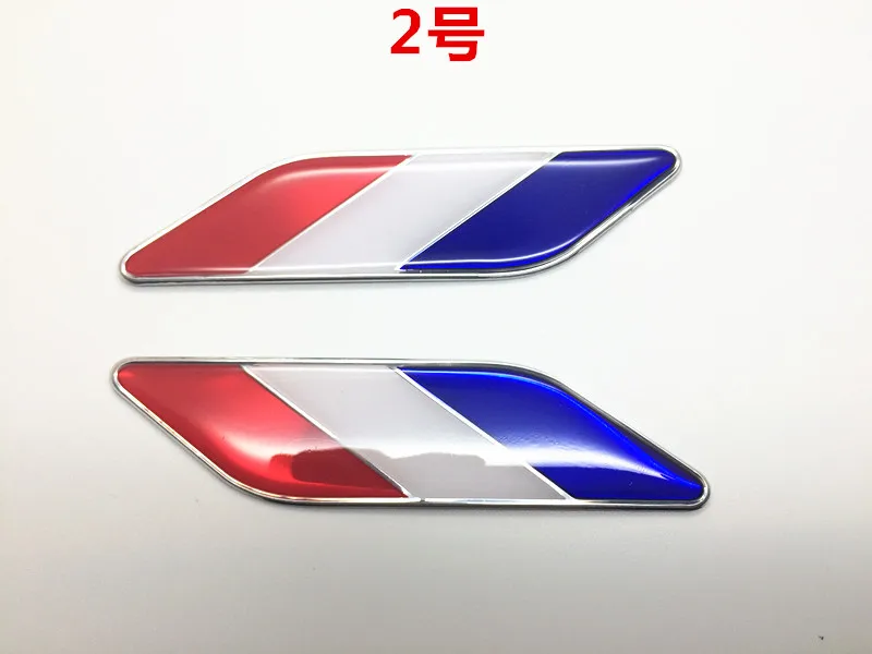 Оптовая продажа Флаг Франции эмблема на крыло боковая наклейки металлические