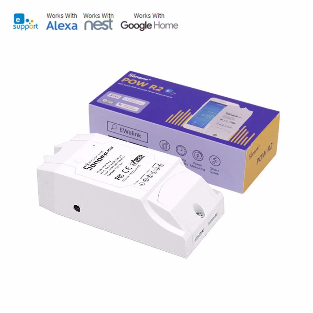 Sonoff POW/POW-R2 Беспроводной интеллектуальный модуль автоматизации переключатель WiFi умный дом автоматизация Дистанционное измерение энергопотребления