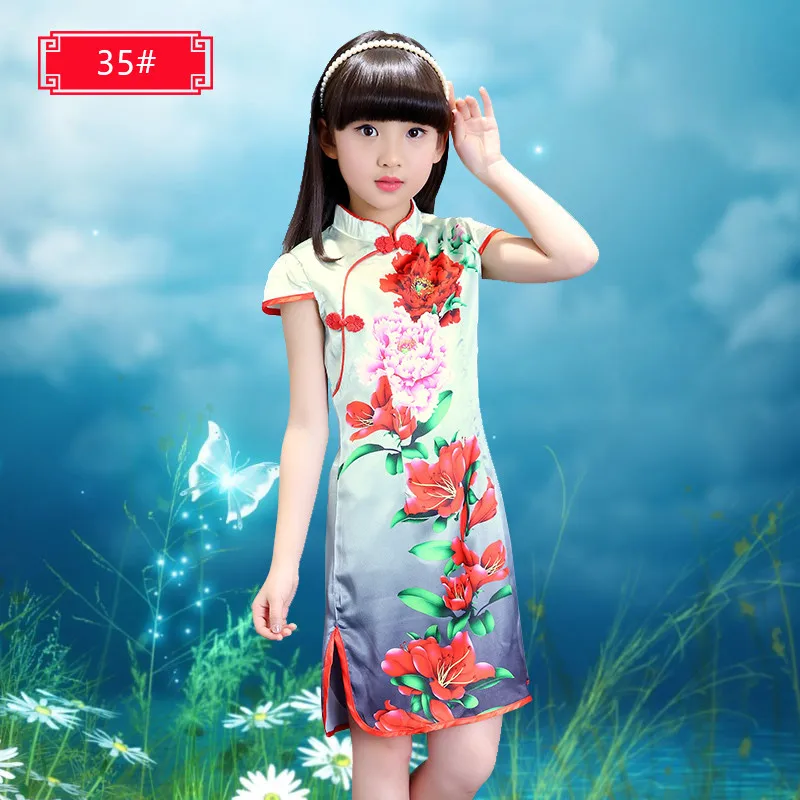 Fashion Girl Chinese Dress New Year Birthday Party Gift Qipao For Young 3-8 Years Kids Vestidos Clothes | Детская одежда и обувь