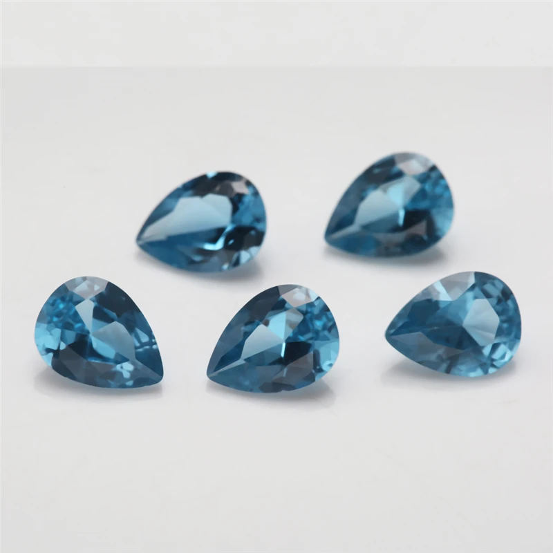 

Size 3x5~10x12mm Pear Shape 120# Blue Stone Brilliant Cut Synthetic Spinel Blue Stone For Jewelry