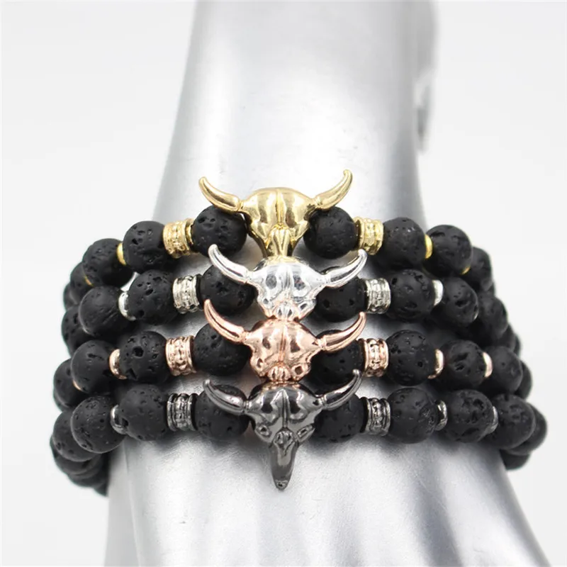 Браслет NADEEM из натуральной лавы браслет золотистого цвета с шармами в виде