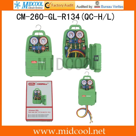 

Hand-carry manifolds operation CM-260-GL-R134(QC-H/L)
