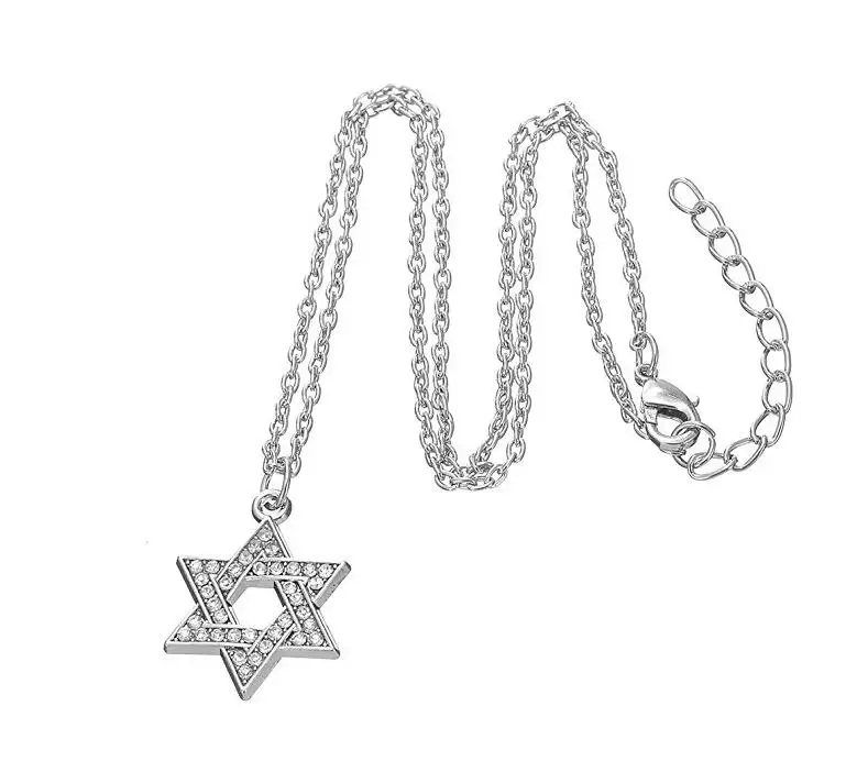 Fashion Crystal Jewish Jewelry Star of David Pendant Wicca Necklace For Women Men | Украшения и аксессуары