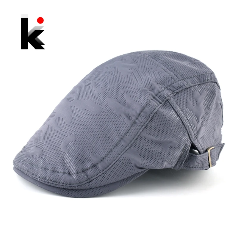 

Fashion Berets Spring Autumn 100% Cotton Visors Caps Men Personality Patching Color Peaked Cap Male Breathable Flat Boinas Hats