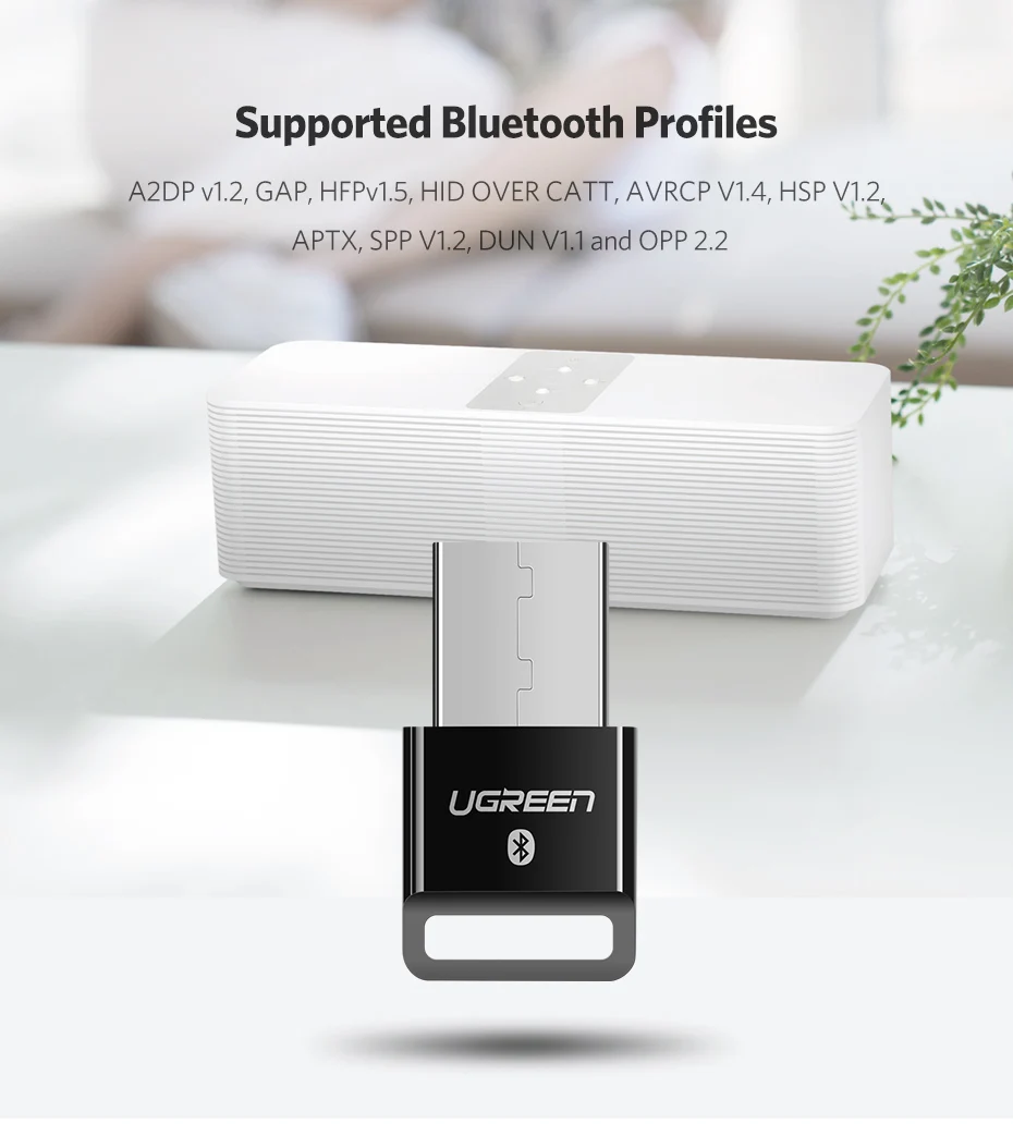 Ugreen USB Bluetooth приемник передатчик 4,0 адаптер ключ aptx Беспроводной наушников ПК музыкальный приемник Bluetooth аудио адаптер