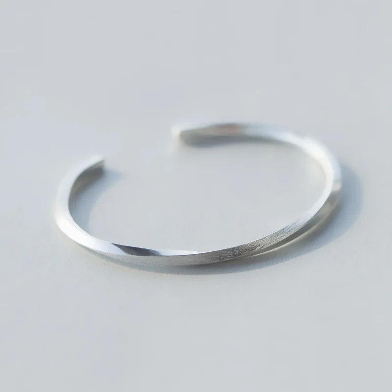 100% Оригинальный Женский Серебряный Браслет-манжета регулируемый штампованный