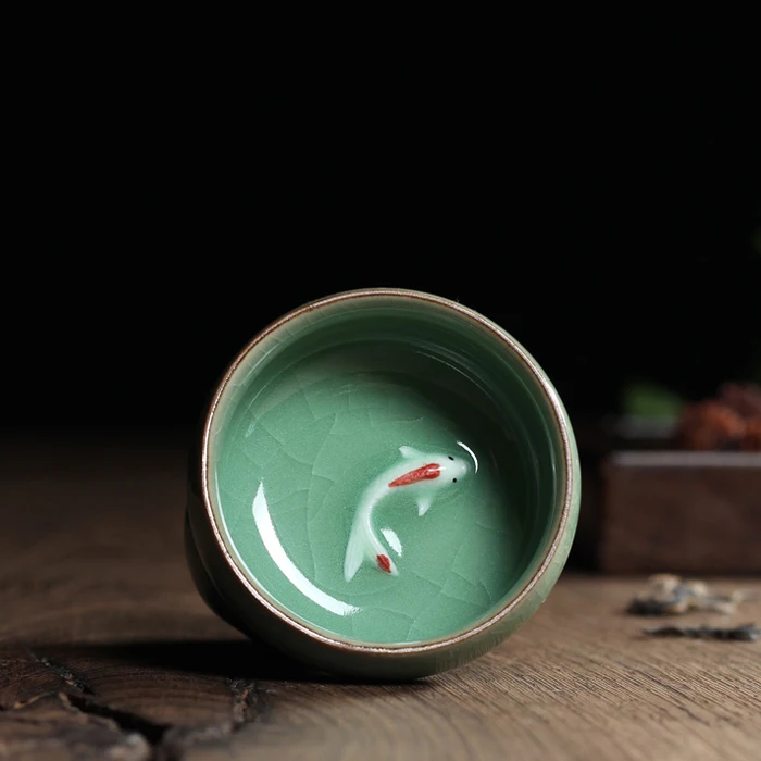 Набор из 3 предметов высшего качества Китайский Лунцюань Селадон ди печь ручной