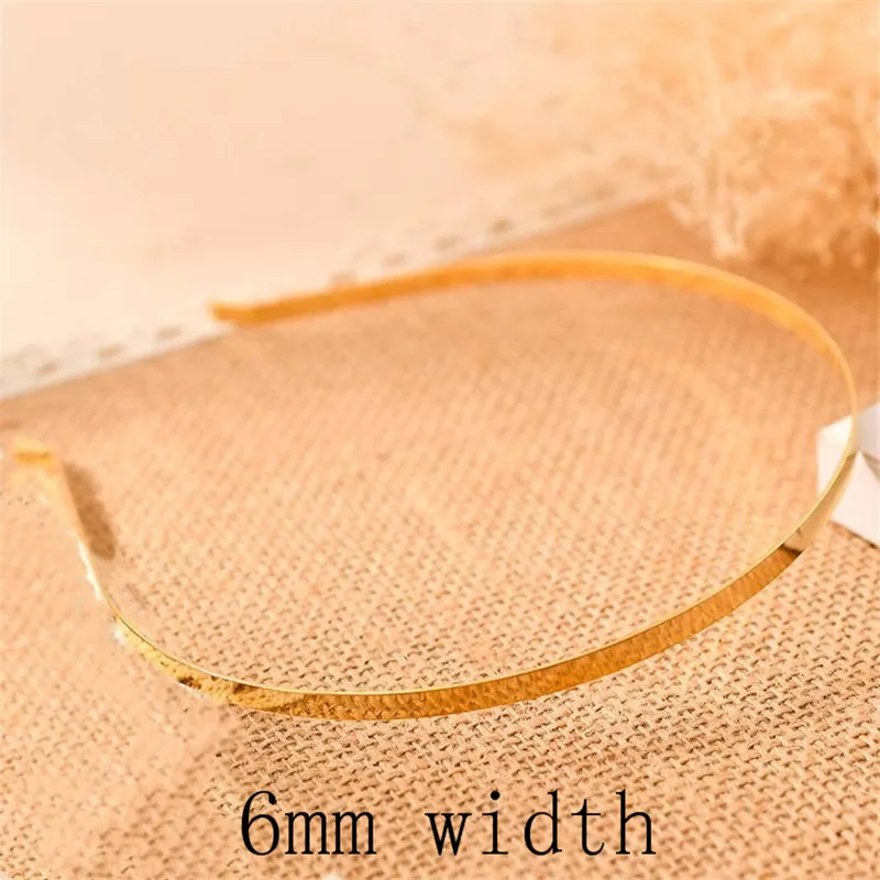 gold 6mm 5 шт. 2/4/6/8/10 мм Нержавеющая сталь тускловатый серебряный/KC Золотой, однотонная обувь на плоской подошве повязка на голову, повязка на голову, DIY украшения для волос аксессуары для рукоделия - Окраска металла: gold 6mm