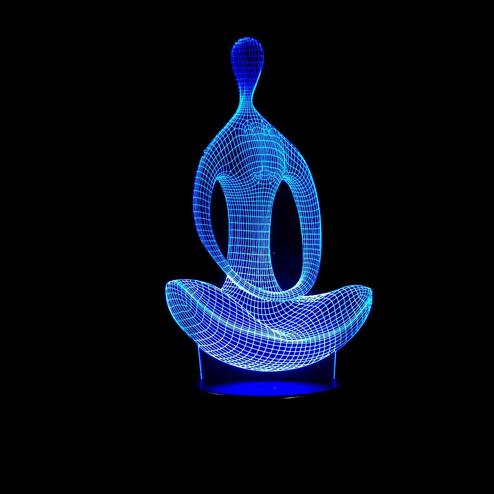 Цветной сенсорный 3d ночник для йоги медитации светодиодная стерео лампа с Usb