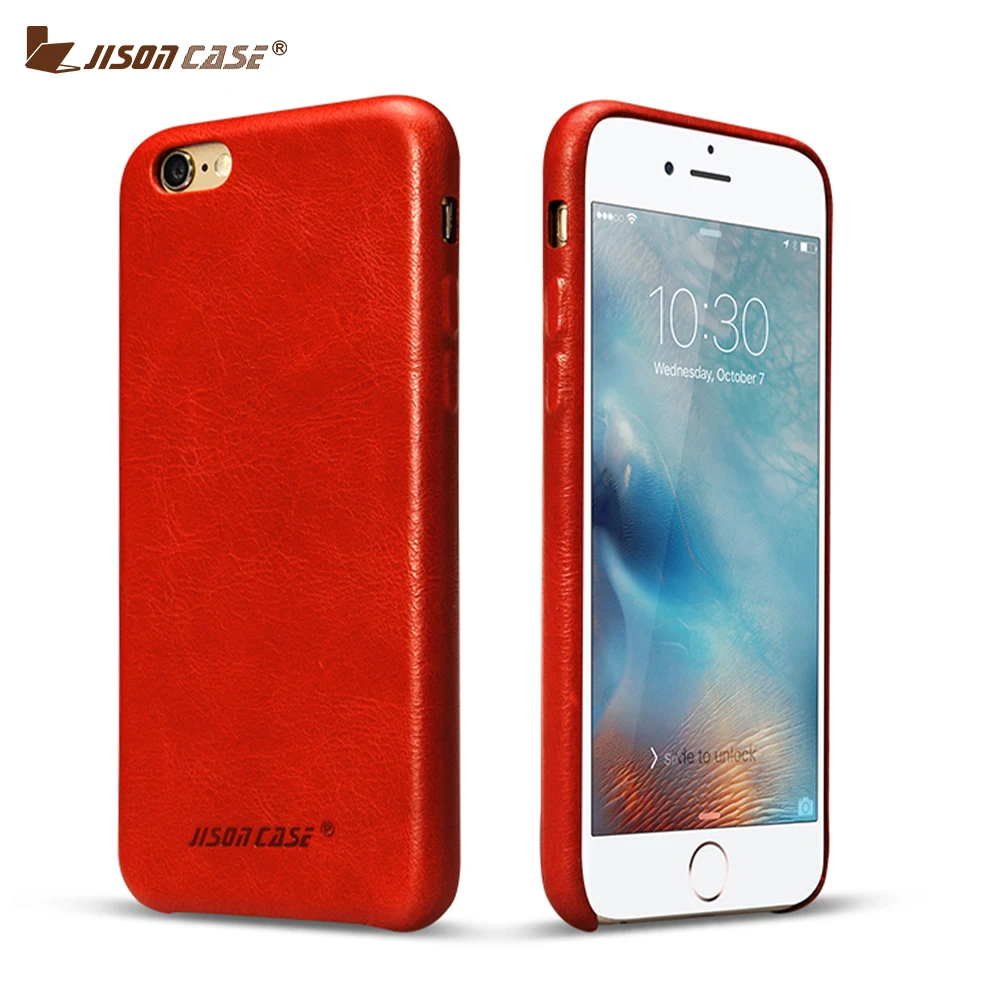Jisoncase Чехол из натуральной кожи для iPhone 6s 6 plus 5,5 дюймов мягкая подкладка Роскошная тонкая задняя крышка для iPhone 6 plus 6s plus чехол s