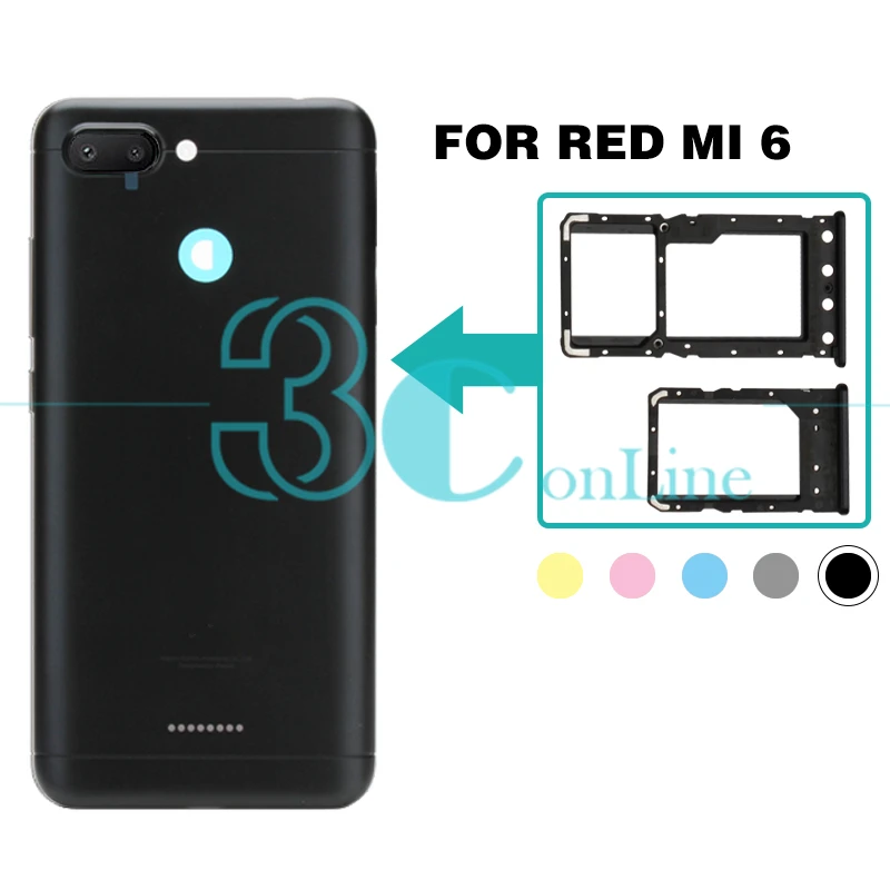 Для Xiaomi Redmi 6 двойной лоток со слотом для сим карты адаптер держатель Redmi6 Nano SIM/Micro SD