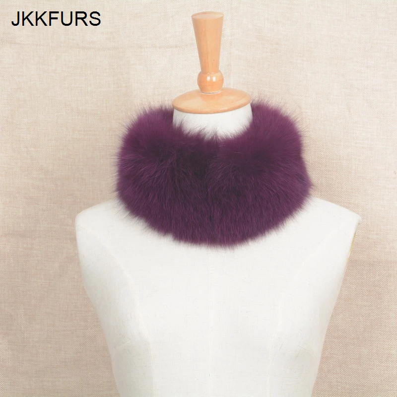 JKKFURS Магнитный воротник из 2019 натурального Лисьего меха женский модный стиль