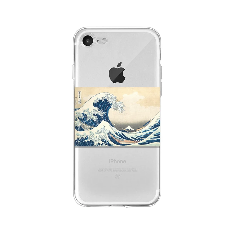 Ruicaica японский art wave прозрачный мягкий чехол для телефона iPhone X XS MAX 6 6 S 7 7 plus 8 8 Plus 5 5S XR