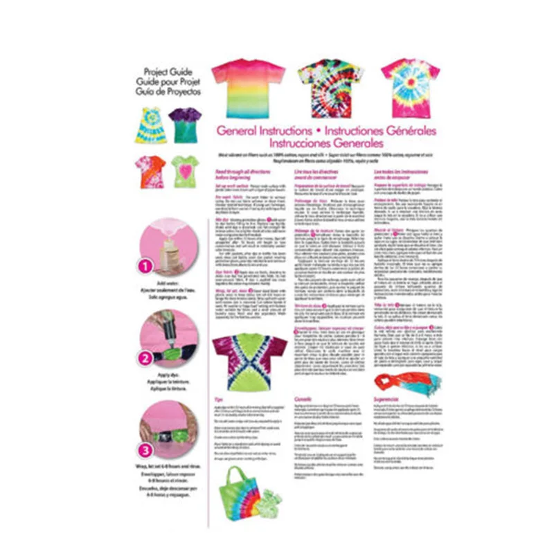 12 бутылок Тюльпан Один Шаг галстук краситель наборы Яркая Ткань Текстиль