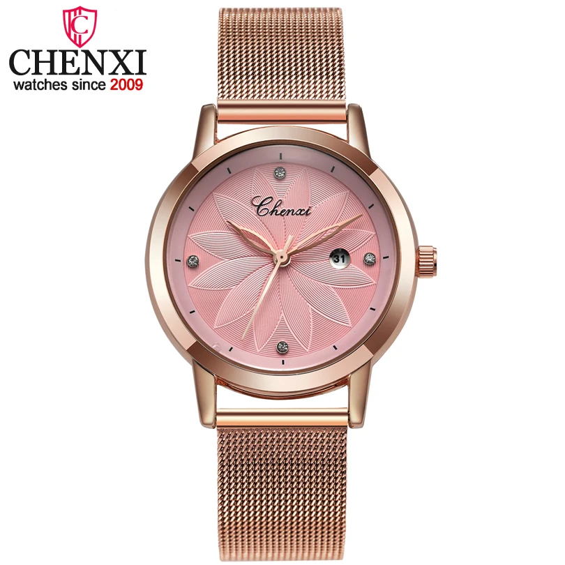 

Fashion CHENXI Women Quartz Watches Ladies To Brand Luxury Casual Wristwatches Clock Calendar Rose Gold Wrist Relogio Feminino