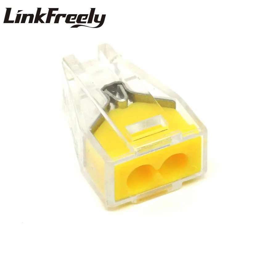 

PCT-102 100pcs Electrical Wire Connector Teminator 24A 400V 2.5mm^2 Spring Terminals Lug Faston Terminal Block Connector