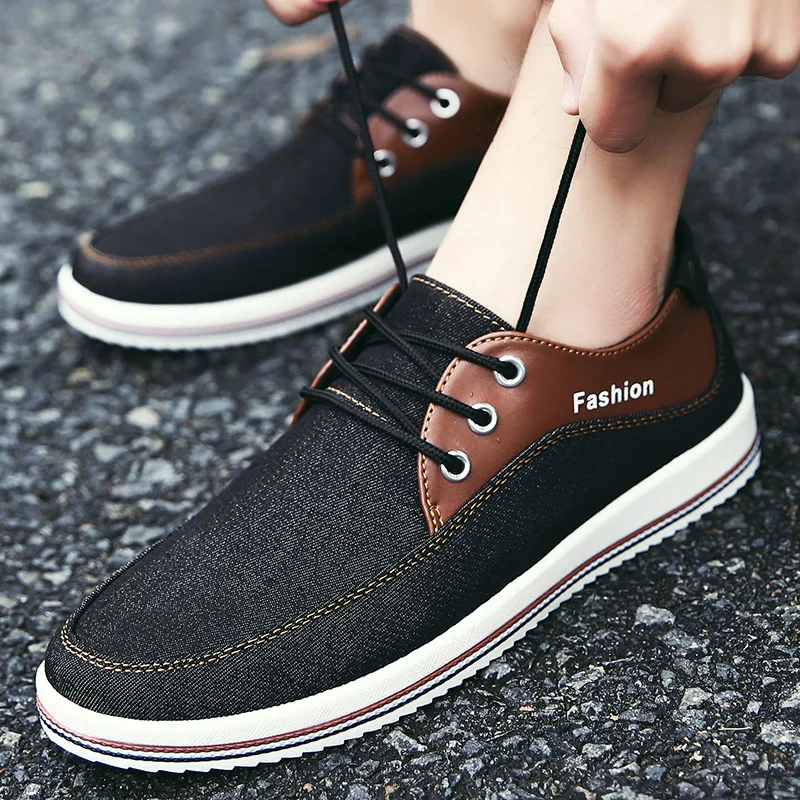 ARUONET Casual Canvas Shoes Men Summer Walking Elegant Patchwork Black Sneakers Comfortable Male Flats chaussures femme | Обувь