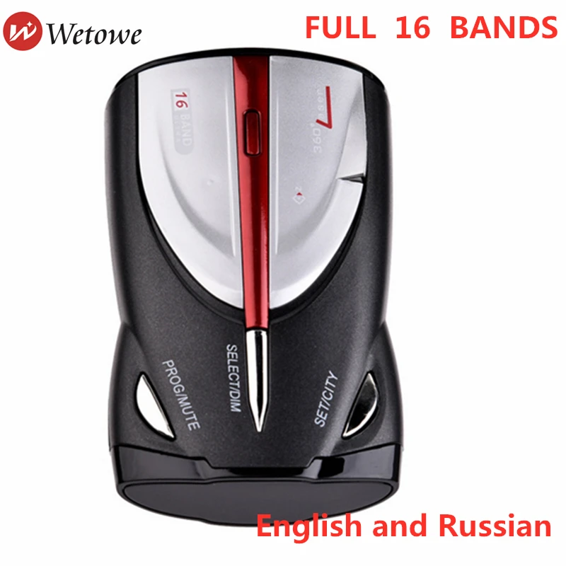 Автомобильный радар детектор WETOWE L2 V9 FULL 16 BAND (английский/русский) голосовое