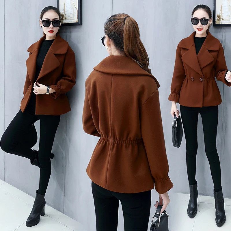

Autumn and winter short woolen cloth coat cloth coat winter no coat in late autumn short coat