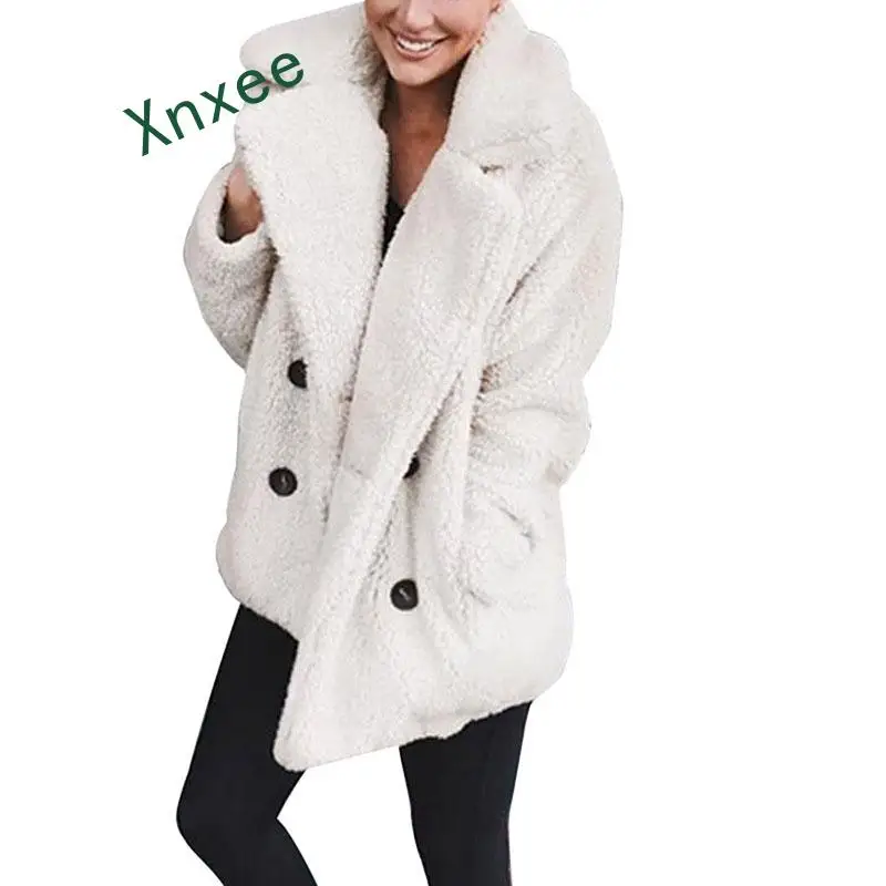 Xnxee 2019 женская теплая куртка из искусственного меха зимняя модная Толстая Тедди
