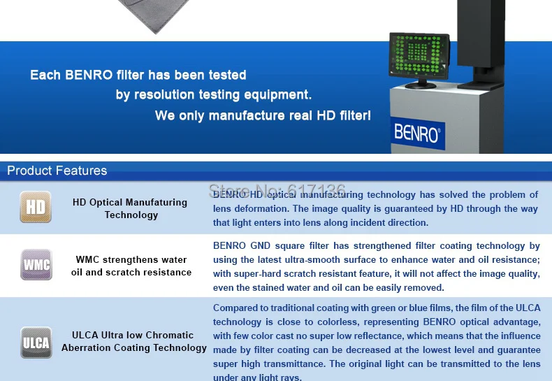 Benro HD GND фильтр SD GND 0,9(S) мягкий WMC Градуированный фильтр с нейтральной плотностью для камеры ультратонкий оптический стеклянный DHL