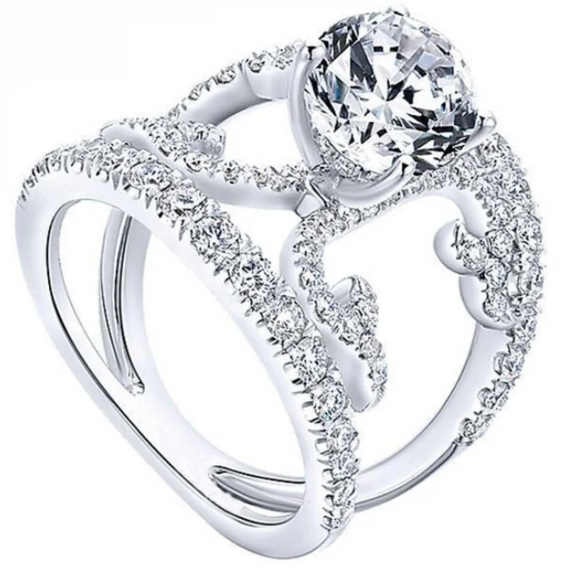 Женское Винтажное кольцо из серебра 2019 пробы с фианитом|Кольца| |