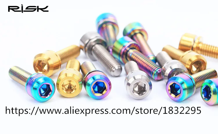 Велосипедный болт 6 шт./лот M5x18/20 мм Ti титановый для велосипеда горный велосипед