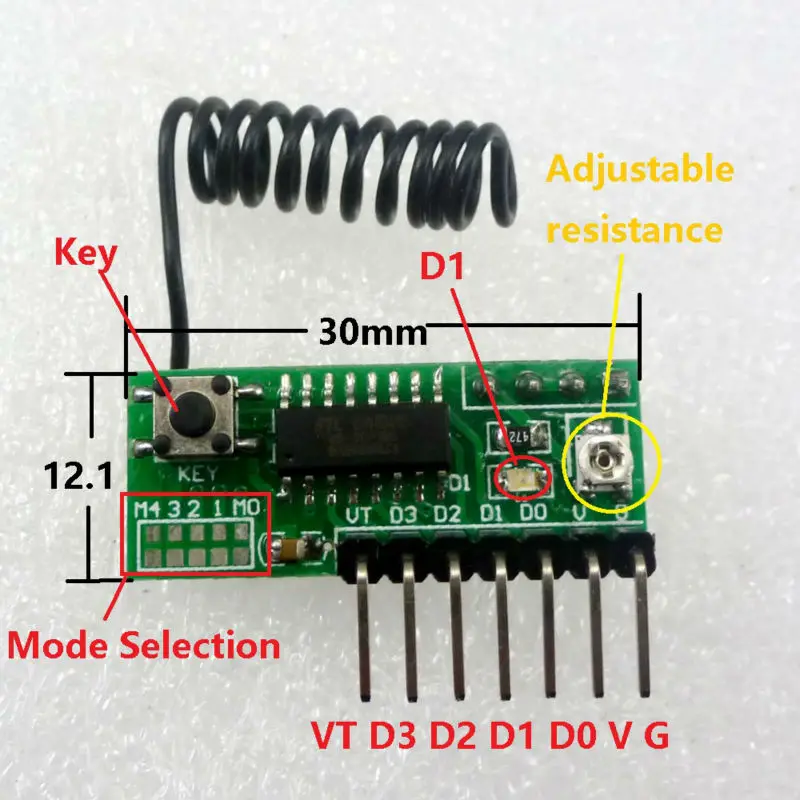 RF11A04 3 5V 433MHz 4Ch модуль декодирования беспроводной Радиочастотный приемник для EV1527