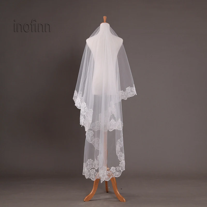2019 brand new Simple Girls Long Cheap Real White/Ivory One layer Bridal Wedding Veil Accessories Without Clip In Stock | Свадьбы и