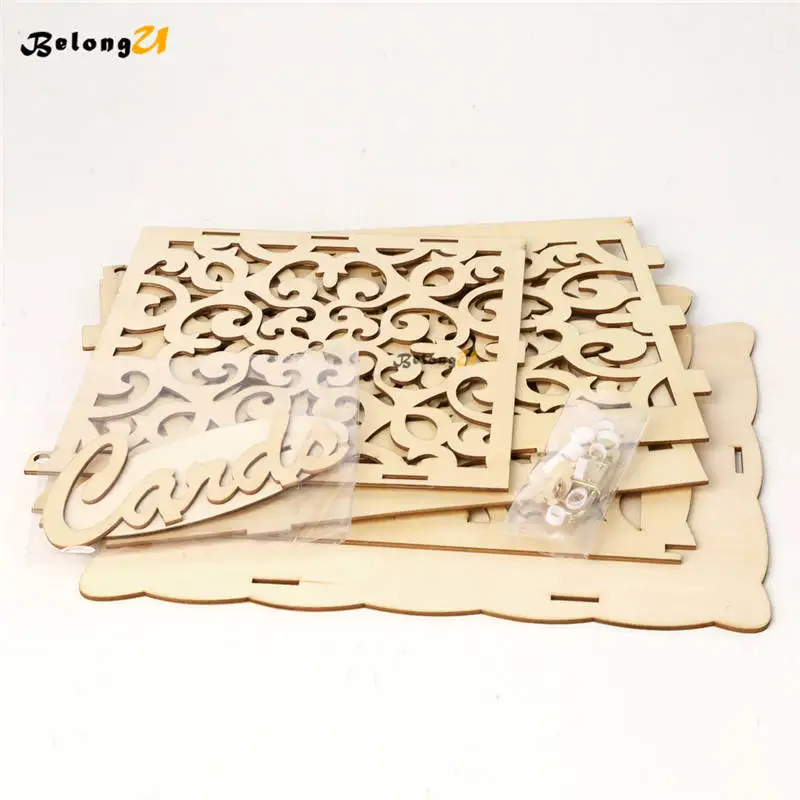 Сделай Сам винтажная Свадебная коробка для денег конверт деревянная карт