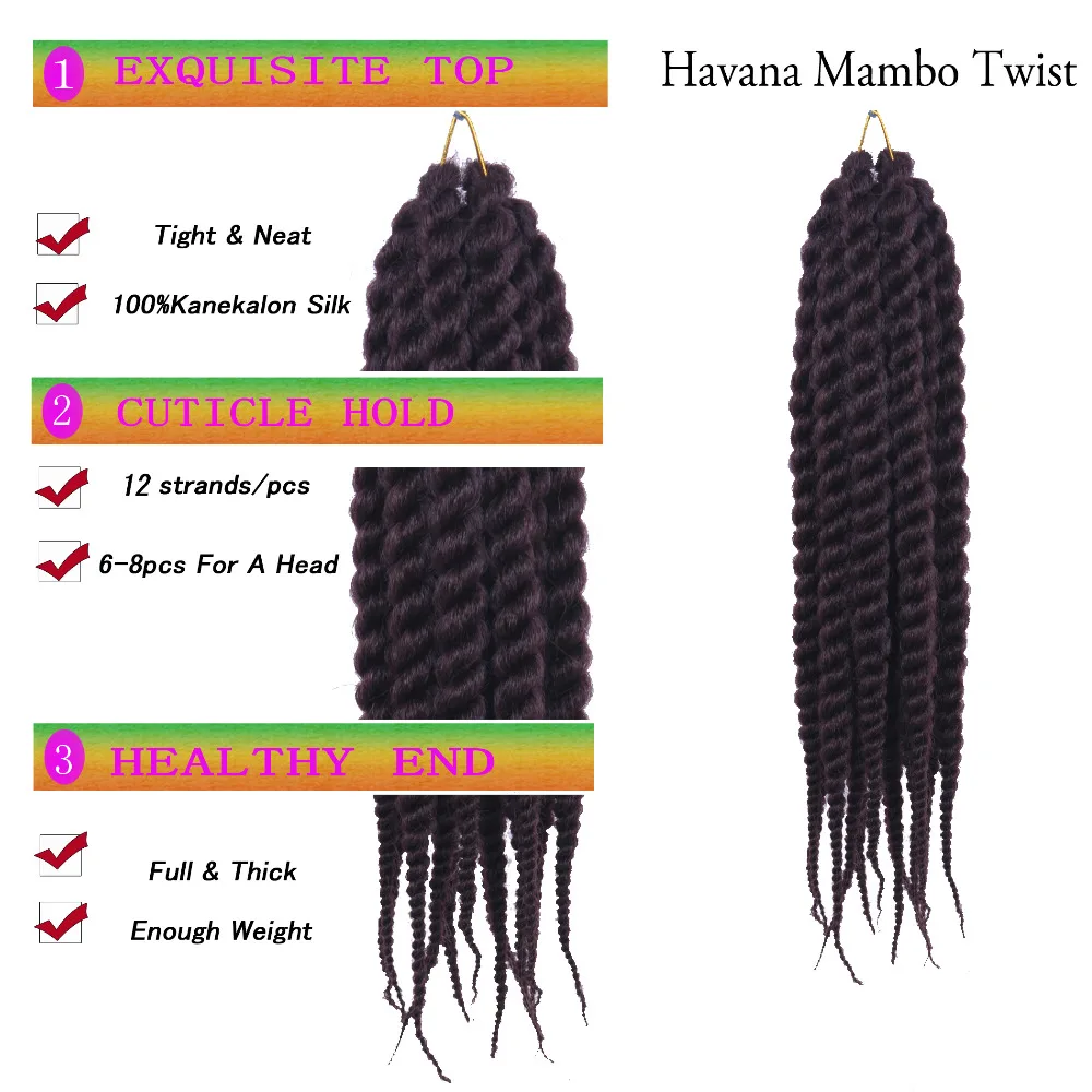 Excited Braiding Havana Mambo Twist Crochet Braids Hair afro kinky jumbo Curly for white and black women |
