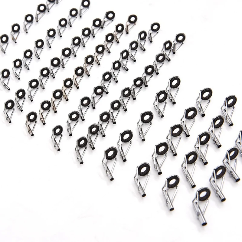 80Pcs Diy Eye Rings Fishing Rod Guide Tip Set Repair Kit For Rods Stainless Steel Frames With Box Tackle | Спорт и развлечения