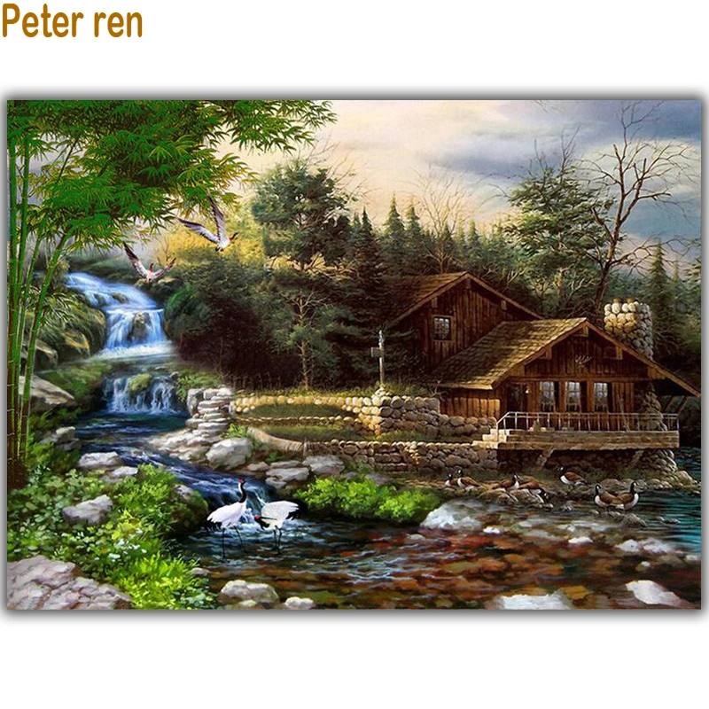 Алмазная вышивка водопад полное рукоделие набор крестиков квадратная смола